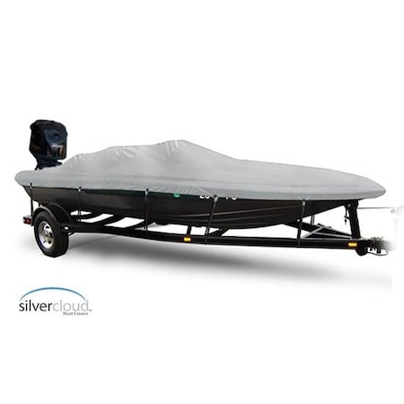 Eevelle Boat Cover BASS BOAT Angled Transom Inboard Fits 22ft 6in L up to 96in W Silver SCATB2296-SLR
